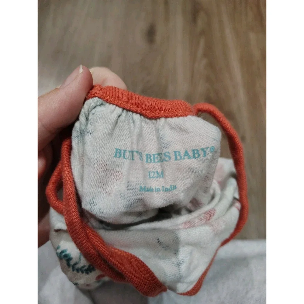 Burt's Bees Baby Girl 12 Mos Twisted Racerback Bubble Romper Baby Lobster Maze